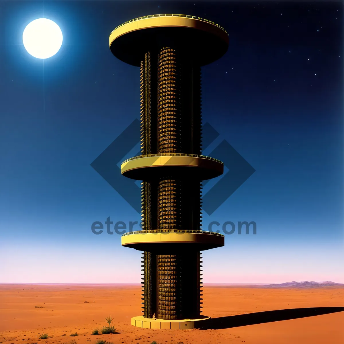 Picture of Metal Screw Tower in City - Business Finance Machine