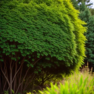 Vibrant Summer Landscape with Lush Vascular Plants