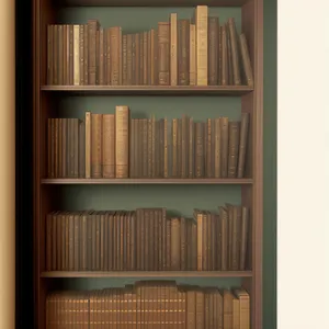 Interior Bookcase with Education Library Furnishing