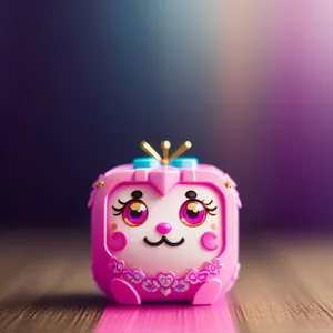 Playful Pink Piggy Bank Saving Money