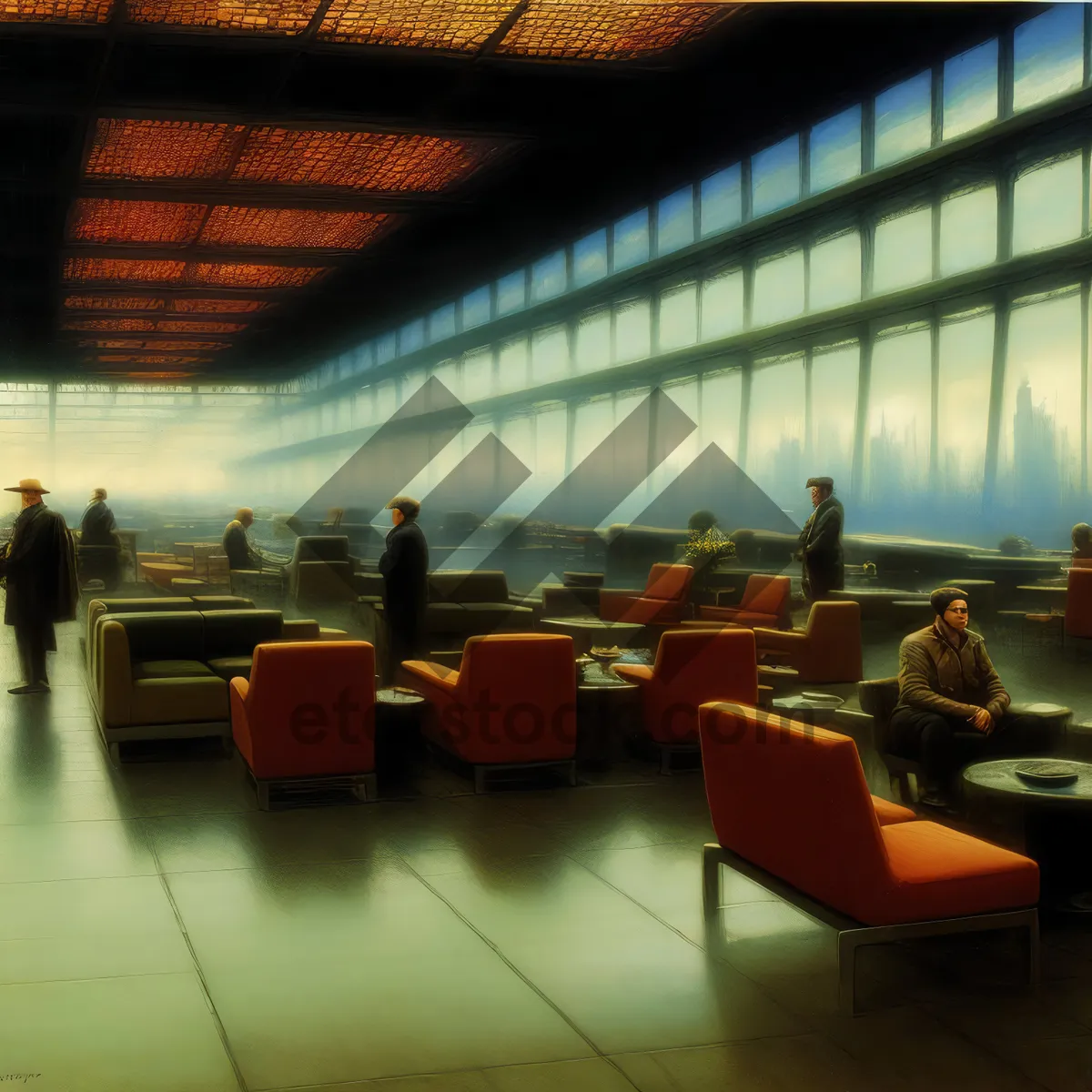 Picture of Modern interior design of restaurant table and chairs