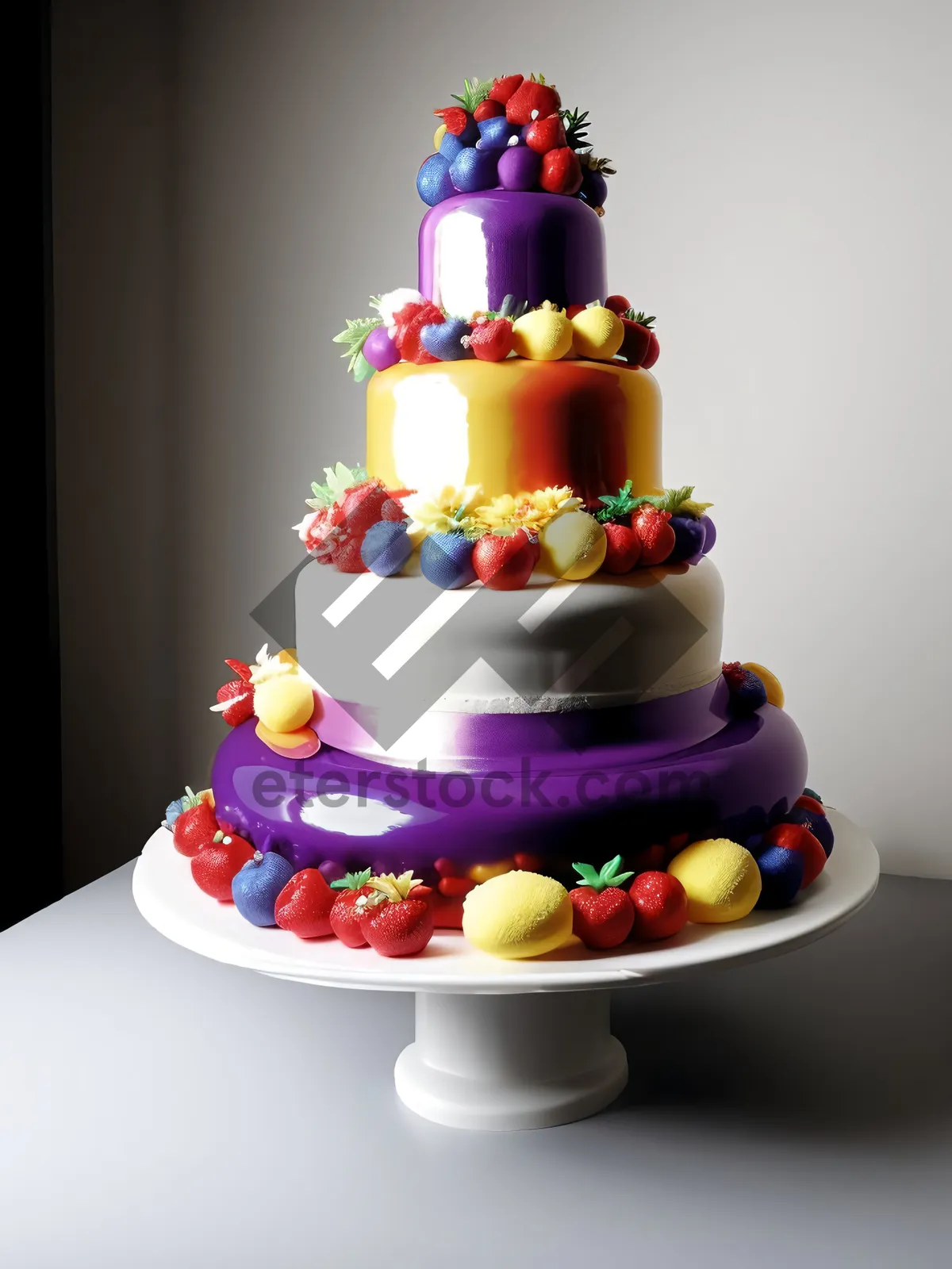 Picture of Sweet Cake Design - Party Decoration with Polka Dot Fountain