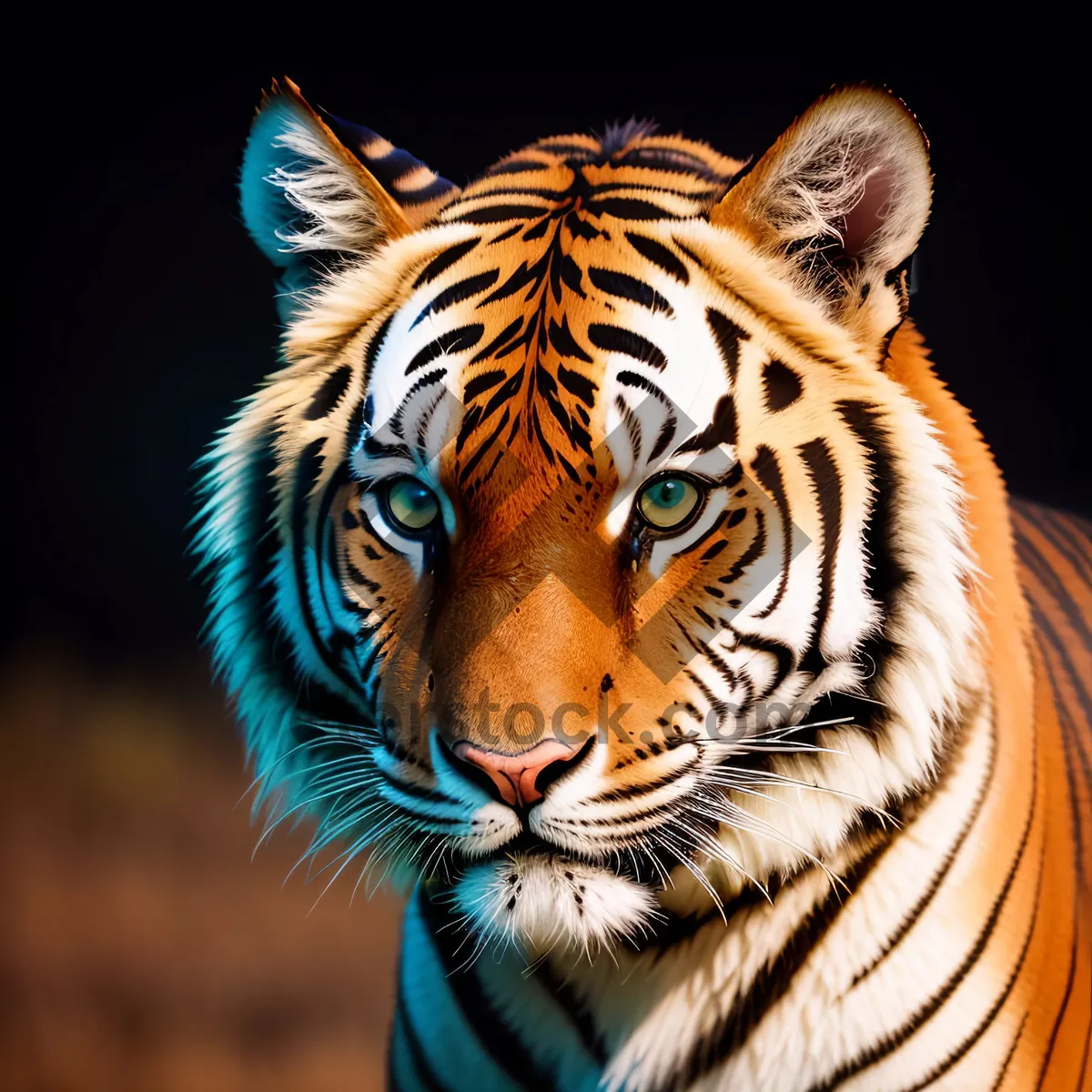 Picture of Striped Jungle Hunter - Majestic Tiger Capturing Attention