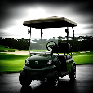 Golf Cart on Green Course