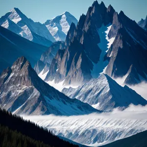 Snow-Capped Alpine Majesty: Glacier Peak Landscape