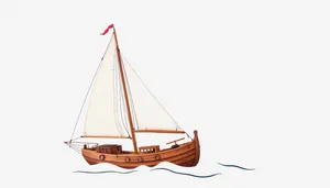 Pirate sailing vessel on the high seas