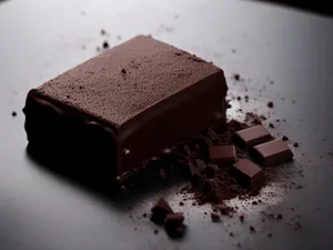 Close-up image of semiconductor device made of chocolate