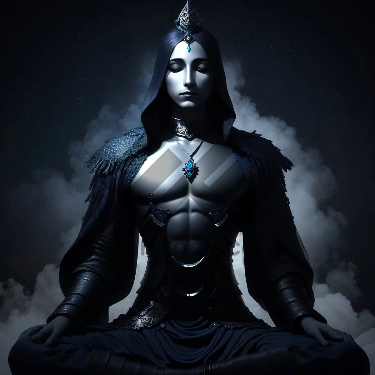 Picture of Mystic black statue - sexy model anatomy.