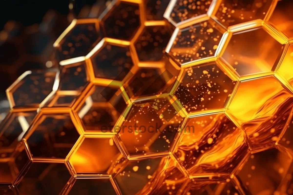 Picture of Futuristic honeycomb structure design in modern art.