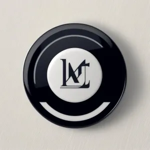 Shiny Metallic Round Button Icon with 3D Design