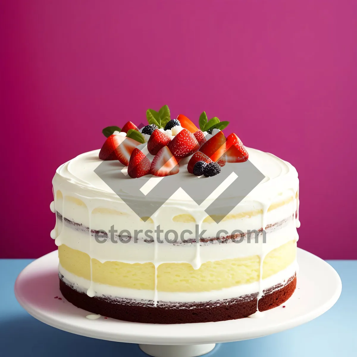 Picture of Delicious Berry Trifle with Fresh Fruit and Cream