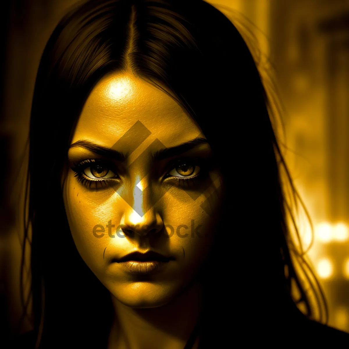 Picture of Seductive Sorcerer: Dark-haired Beauty with Mesmerizing Eyes