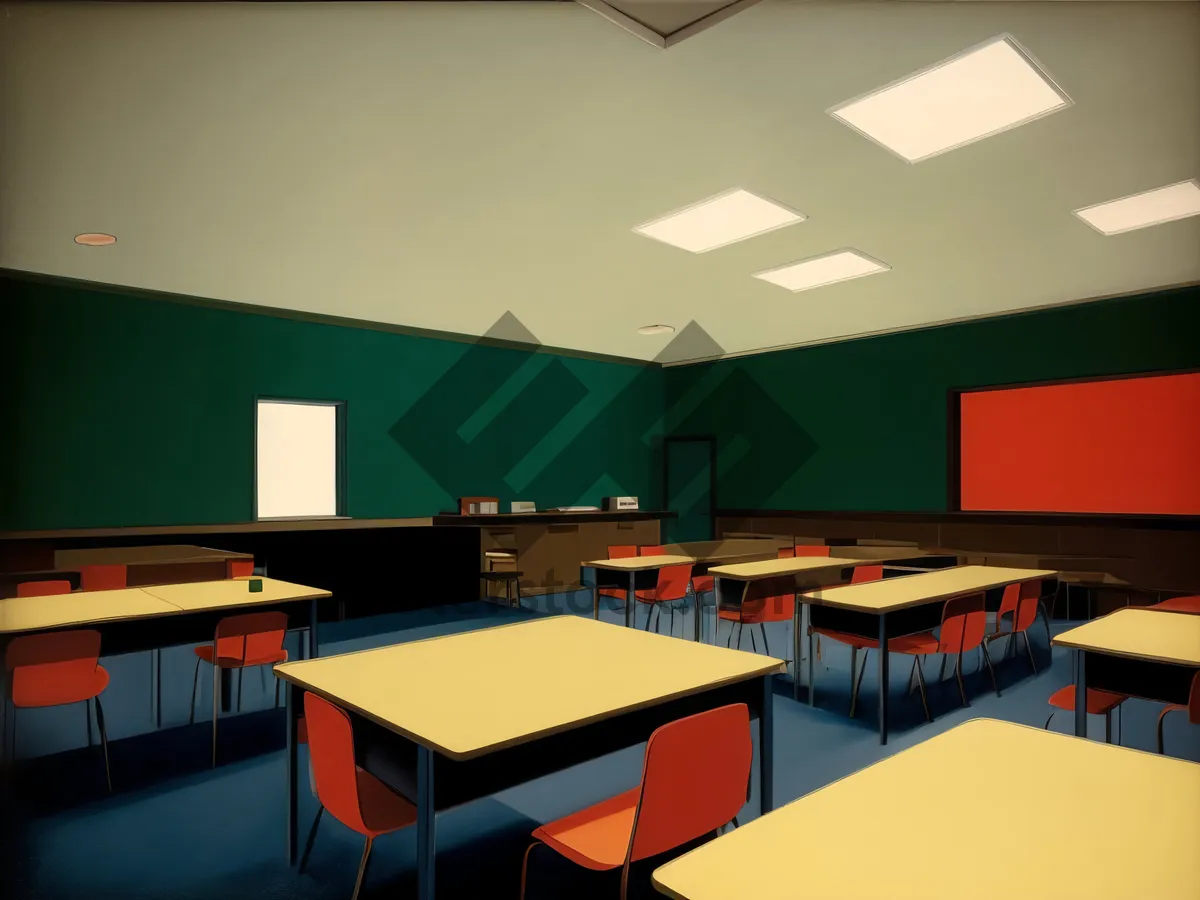 Picture of Modern kitchen interior design with luxurious furniture and lighting.