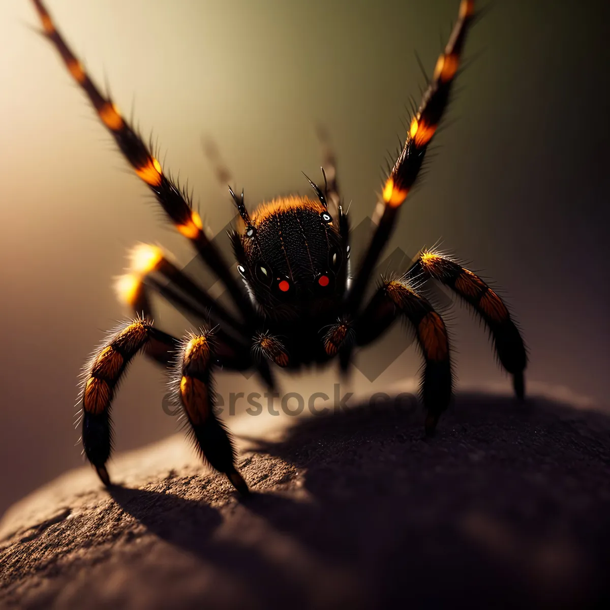 Picture of Majestic black widow spider up close.