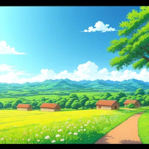 Golden Rapeseed Field under Clear Blue Sky