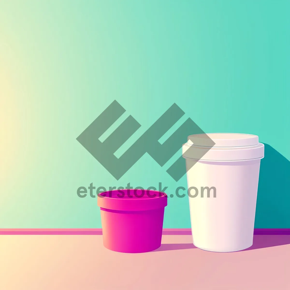 Picture of Empty plastic cup with liquid in garbage container