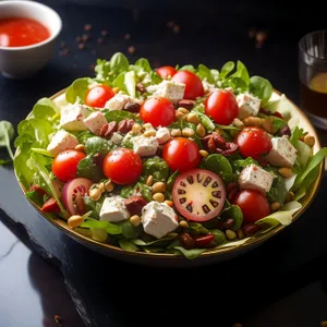 Fresh and Delicious Vegetable Salad on Plate