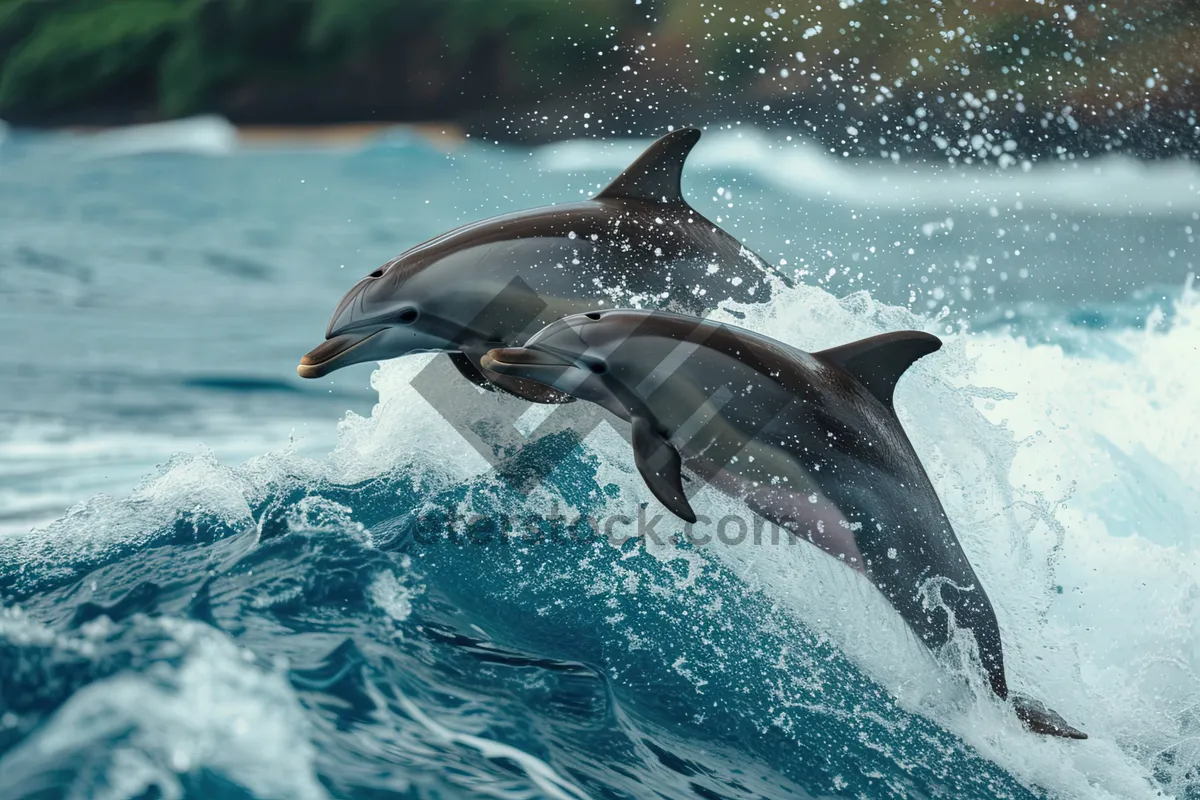 Picture of Swimming marine wildlife in the ocean.