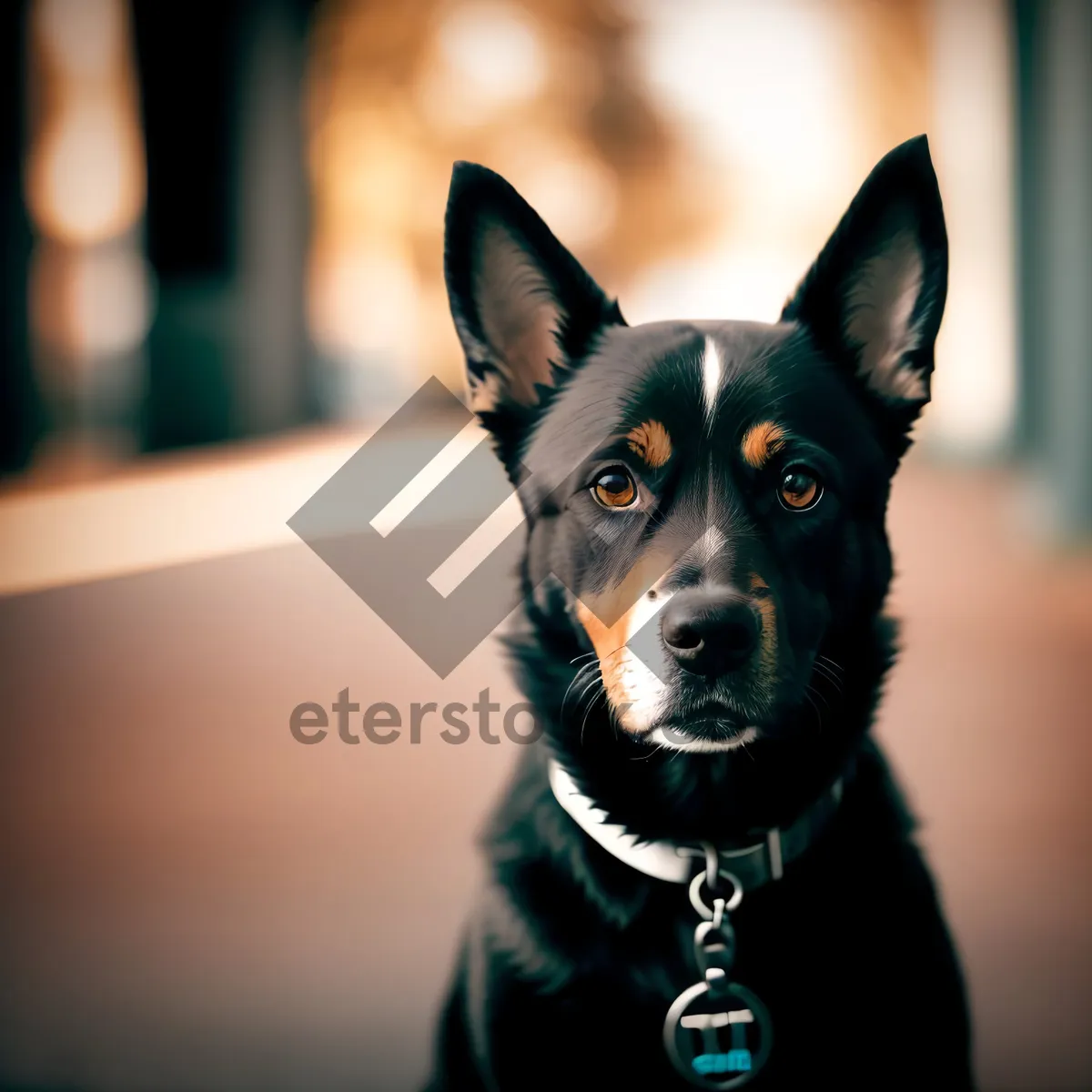 Picture of Adorable Shepherd Dog Portrait with Purebred Charm