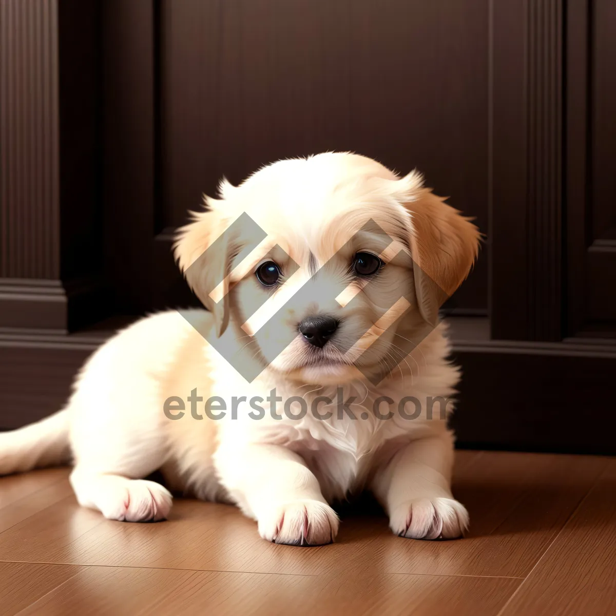 Picture of Cute Golden Retriever Puppy - Adorable Studio Portrait