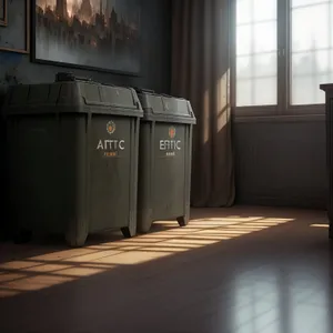 Modern Interior with White Goods and Turnstile Gate