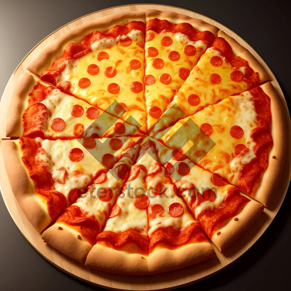 Picture of Delicious Pizza Slice with Melty Cheese and Tasty Toppings