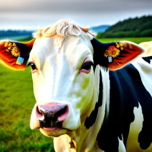 Brown Bovine Grazing in the Countryside