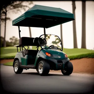 Golf Cart on Green Course