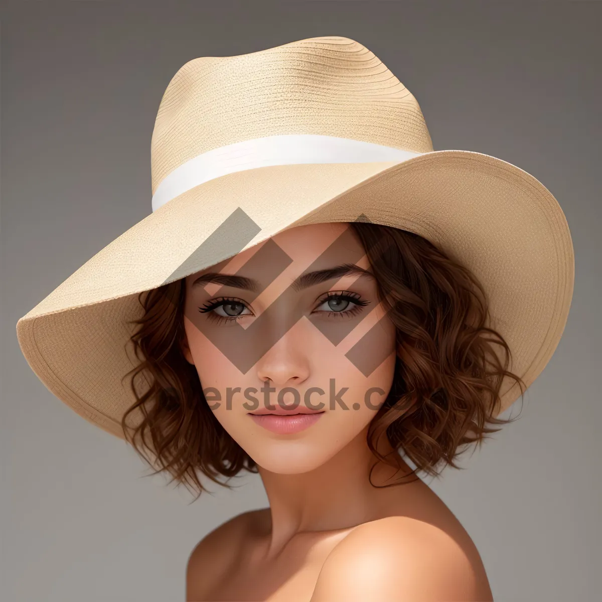 Picture of Fashionable Lady in Sensual Cowboy Hat