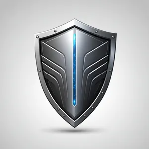 Shiny 3D shield icon design