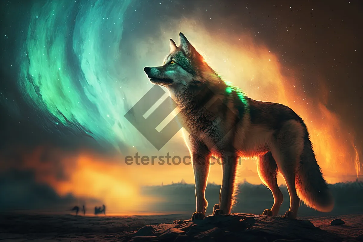 Picture of Winter Moonlit Sky Canine Fur