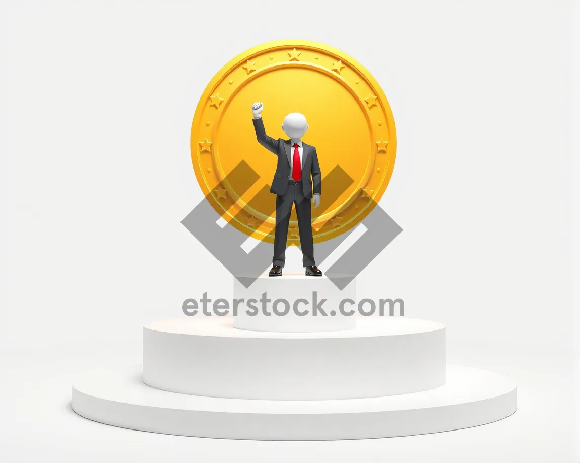 Picture of 3D person cartoon icon button shiny web