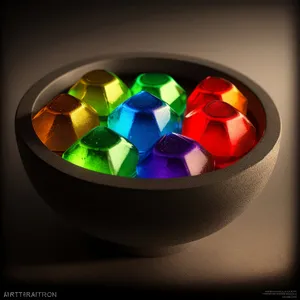 Colorful Glass Sphere Icon with Shiny Light Reflection