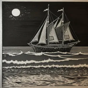 Majestic Schooner Sailing the Vast Ocean