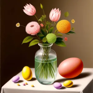 Colorful Spring Flora Bouquet in Pink Tulips