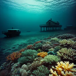 Vibrant underwater marine life amidst coral reef