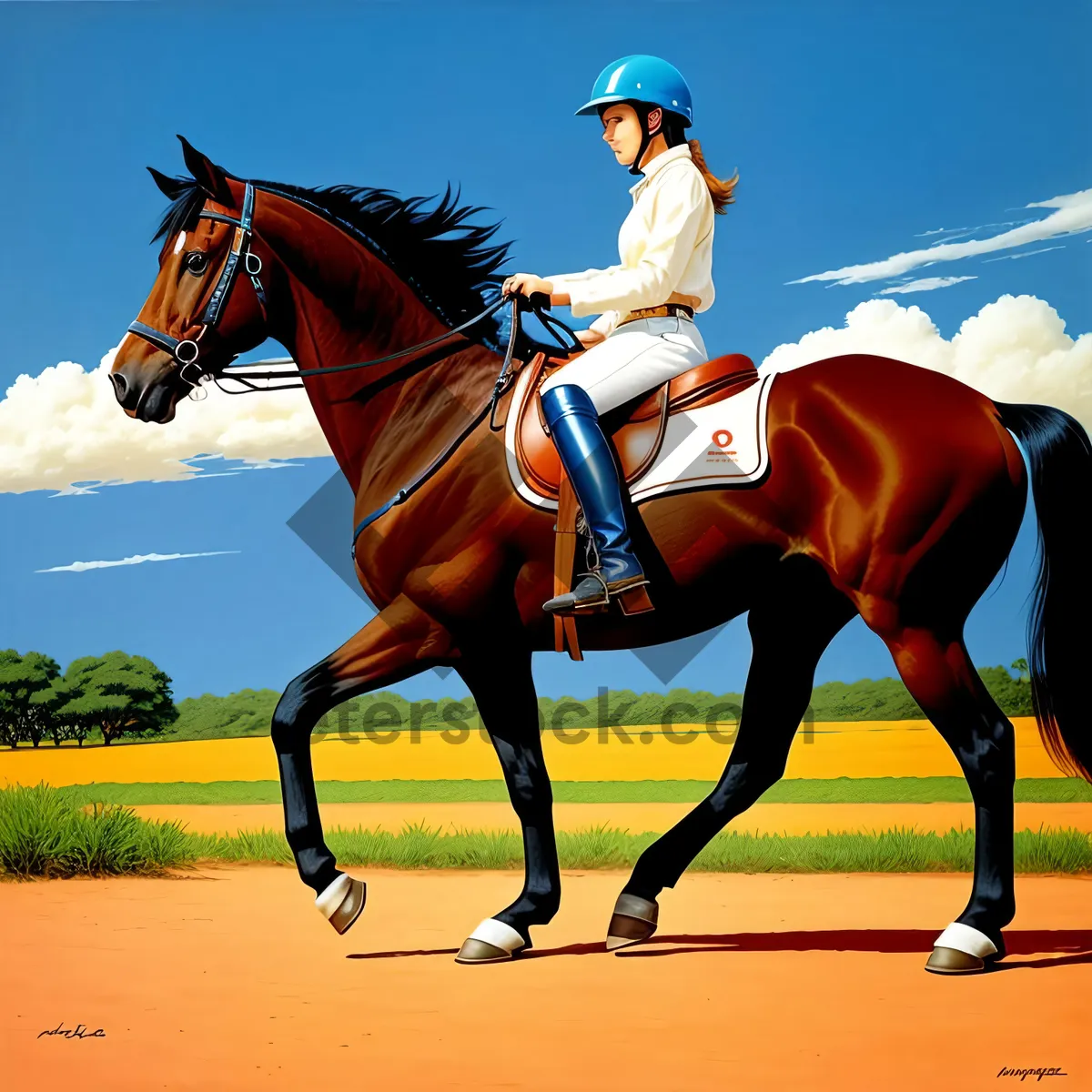 Picture of Thoroughbred Stallion in Equestrian Sport