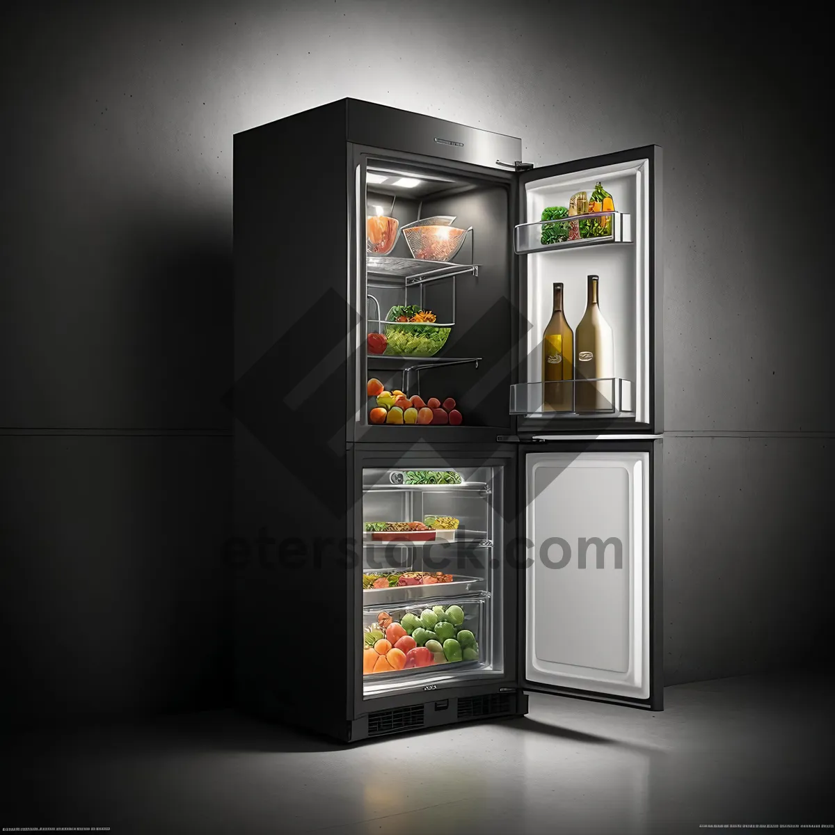 Picture of Modern Refrigeration Machine: Sleek and Efficient Home Appliance