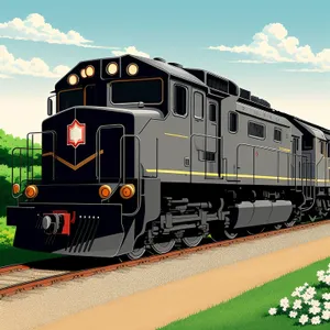 Electric Locomotive on Railway Track