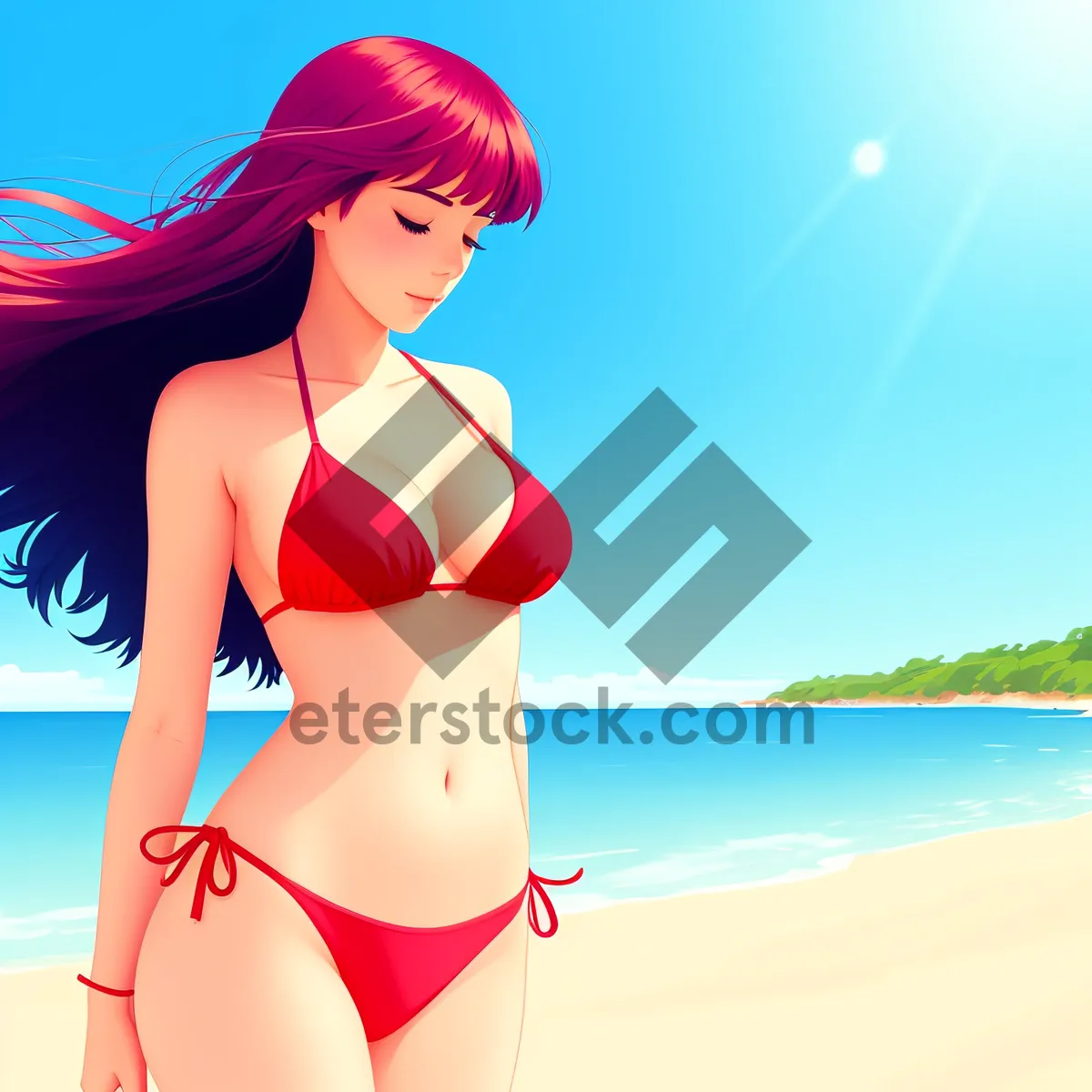 Picture of Stunning Bikini Model Radiating Confidence and Style