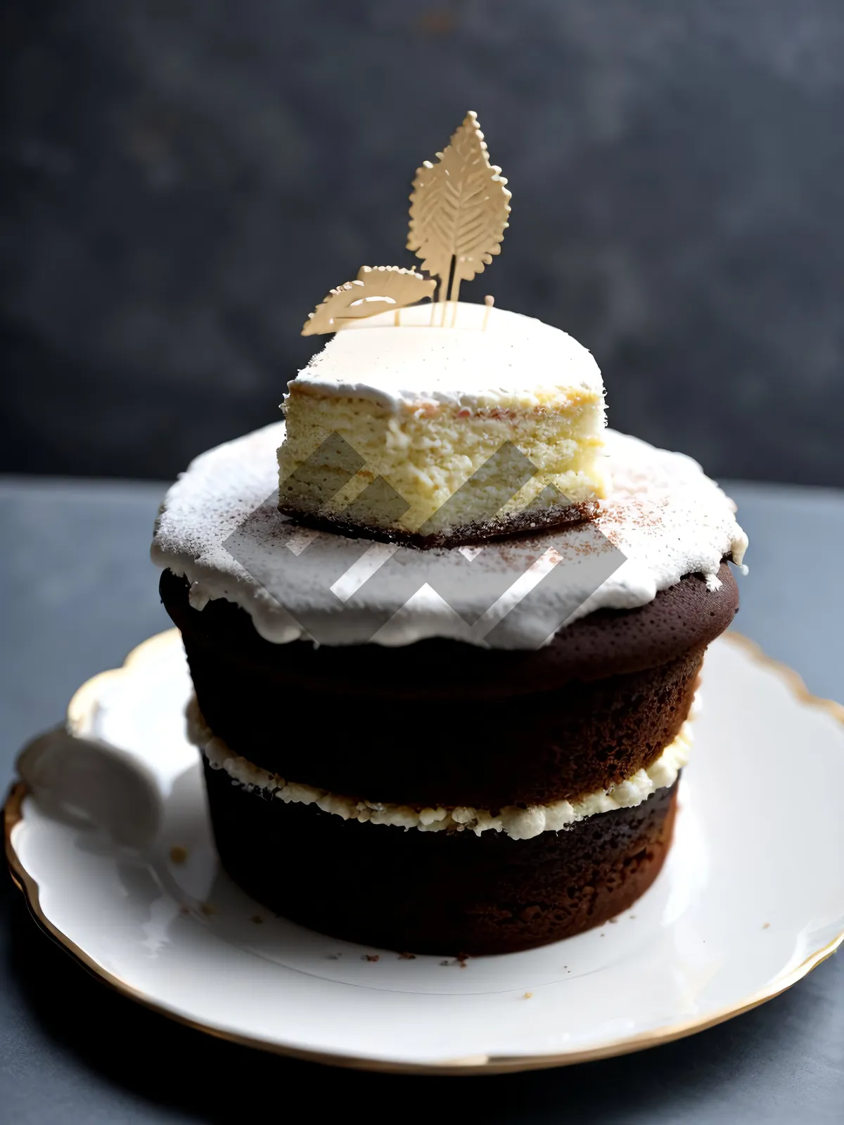 Picture of Delicious Fruit Cake Slice with Cream