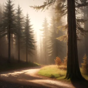 Autumn Forest's Serene Sunlit Landscape