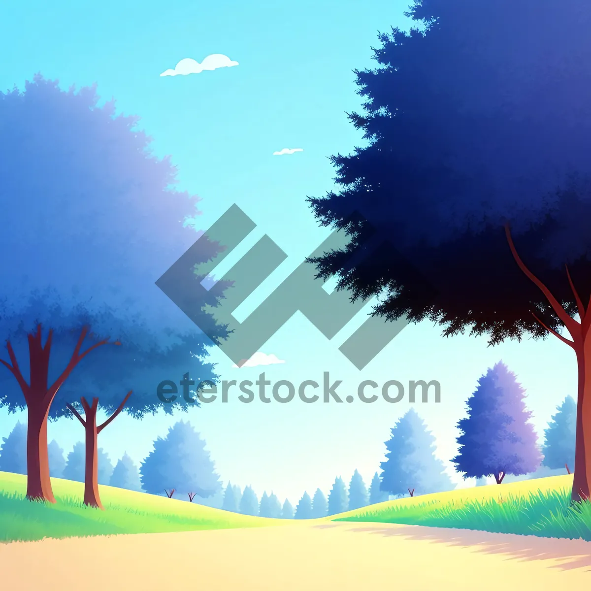 Picture of Sunset Silhouette amidst Serene Meadow and Oak