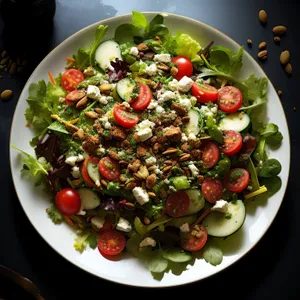 Gourmet Salad with Fresh Vegetables and Cheese