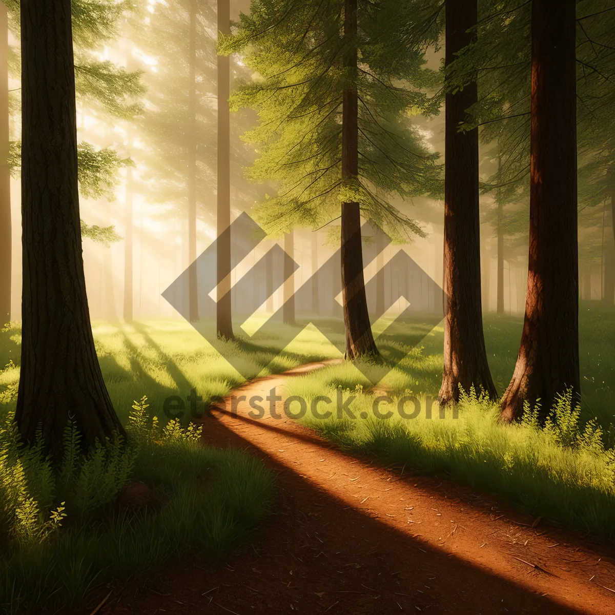 Picture of Serene Path in Sunlit Forest