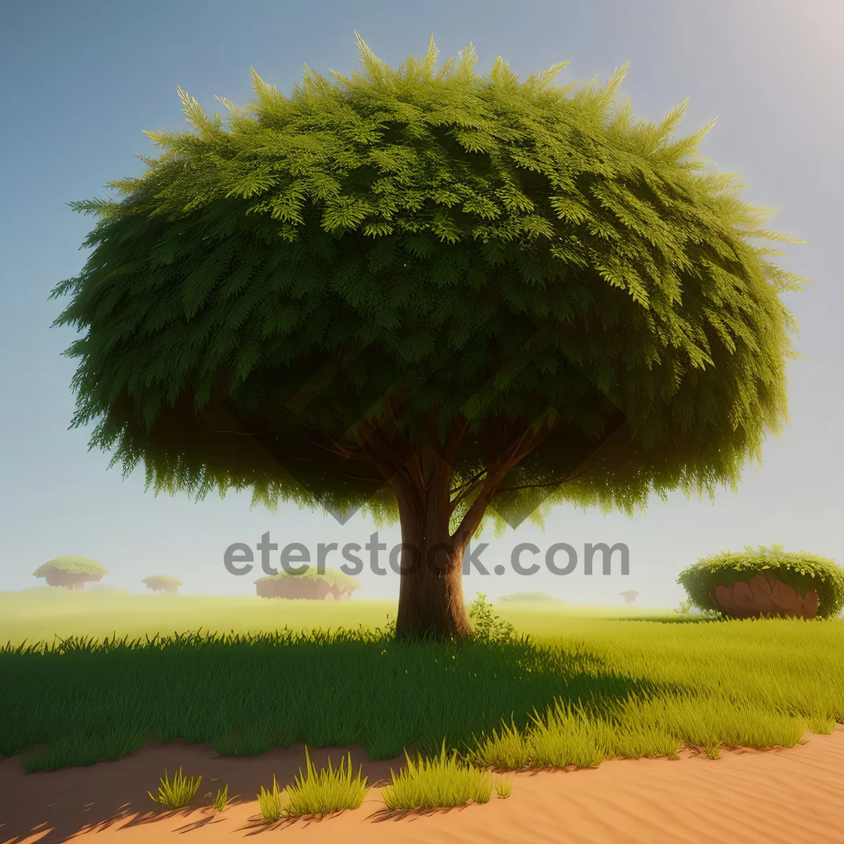 Picture of Summer Sky Roof with Thatched Tree