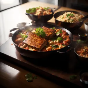 Delicious Vegetable Salad with Fresh Meat and Sauce