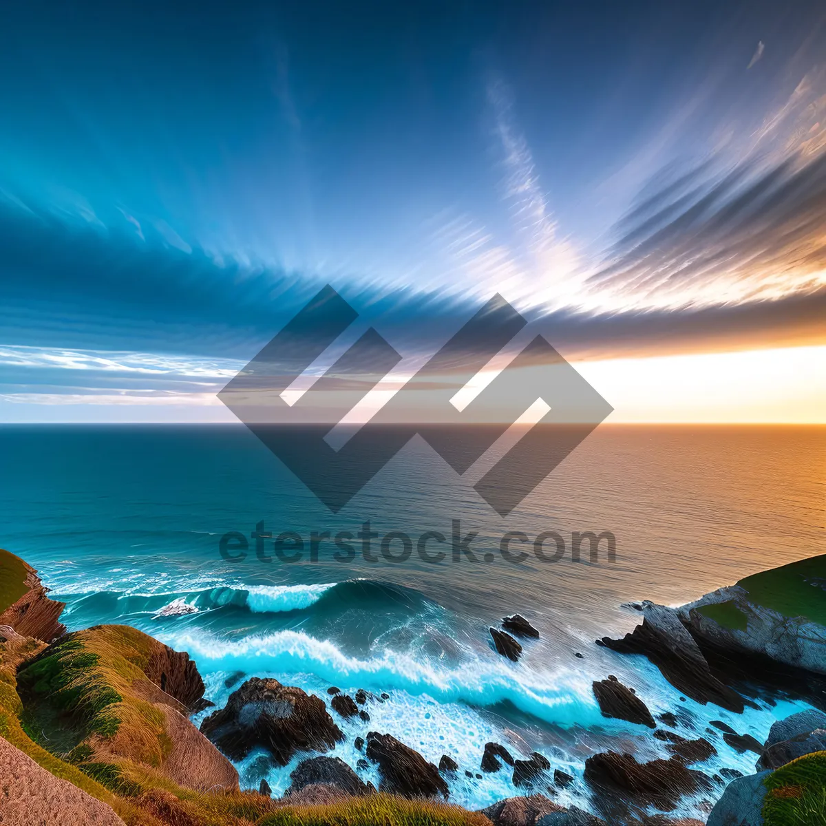 Picture of Serenity by the Sea: Tranquil Coastline with Turquoise Waves