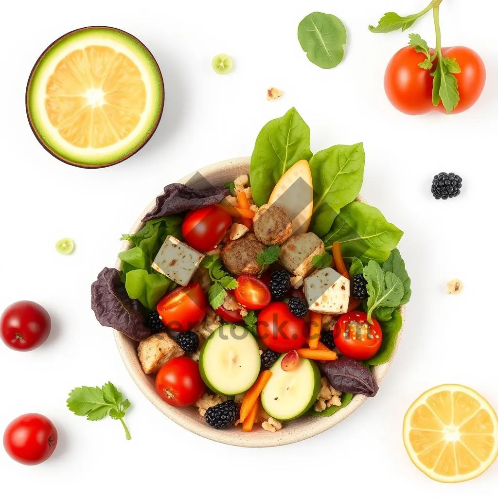 Picture of Fresh Vegetable Salad with Sweet Pepper and Tomatoes