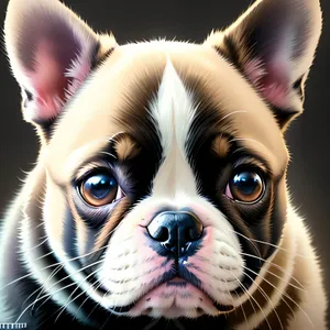 Adorable Terrier Bulldog Puppy with Wrinkled Eyes